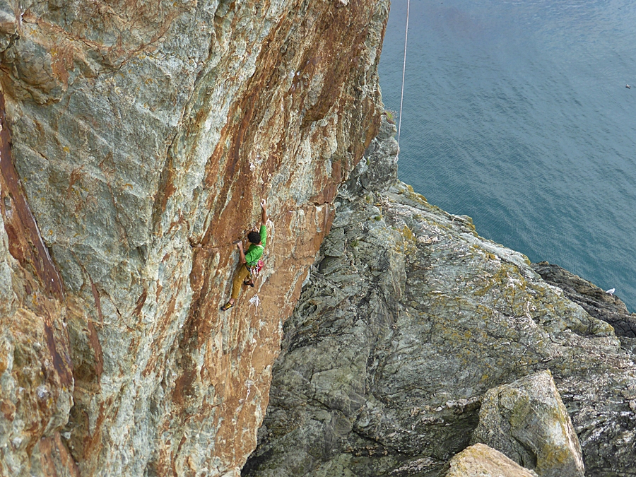 Myself climbing Gimble in the Wabe. Credit, Nikki Clayton. 