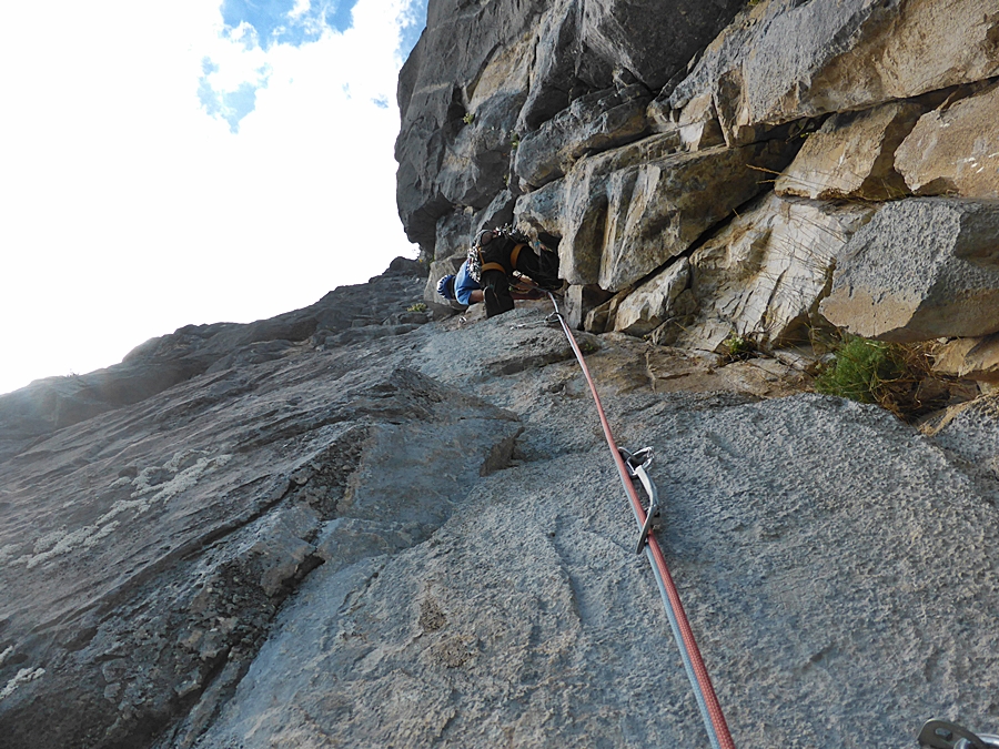 Keith on the 5+ pitch of La Costa. (E3 5c)